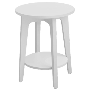 Songmics Beistelltisch Maezo mit Ablage Rund Modern Weiß