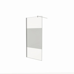 Chromfarbenes Wandprofil 200cm und Stabilisator 90cm für Dusch-Glaswand. Zubehör für Walk-in Duschen.