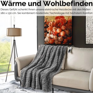 Steinborg SB-9523 Heizdecke mit Timer 9 Temperaturstufen 180x130 cm