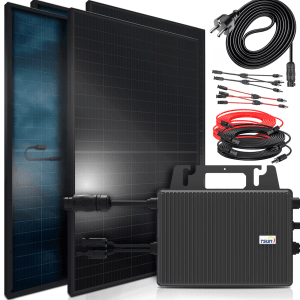 SUNNIVA Balkonkraftwerk 1840 W mit TSUN 800 W Wechselrichter inkl.5m Kabel 4x 460 W Solarmodule Bifazial Fullblack Glas-Glas