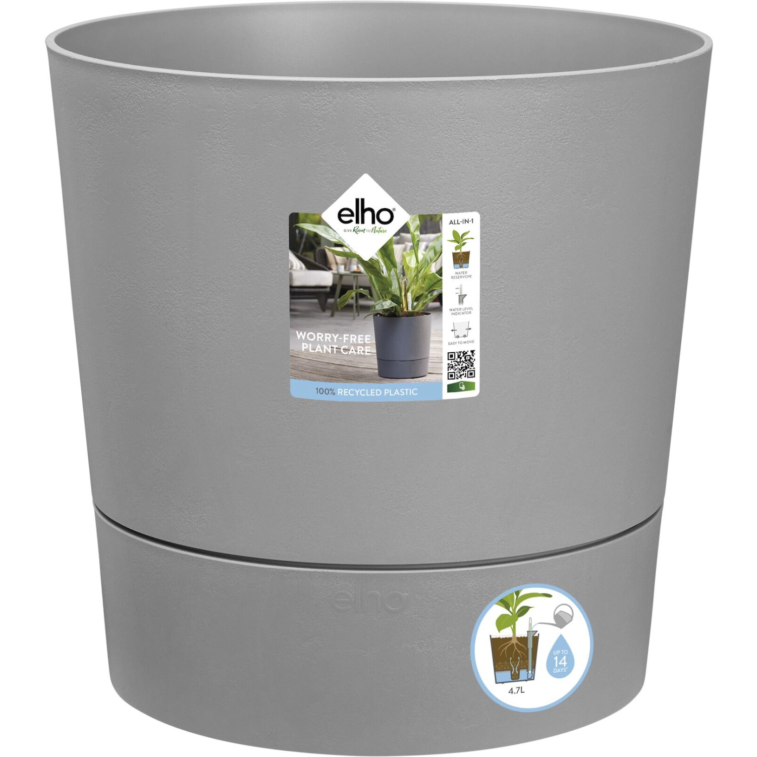 Elho Blumentopf Greensense Rund 35 cm Light Beton günstig online kaufen