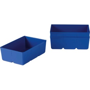 Blaues LUX Combibox 4er-Set, Aufbewahrungssystem für Kleinteile.
