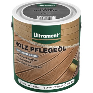 Dose Ultrament Pflegeöl Holz, 2,5 l, Anthrazit. Holzpflege für Außenbereiche.