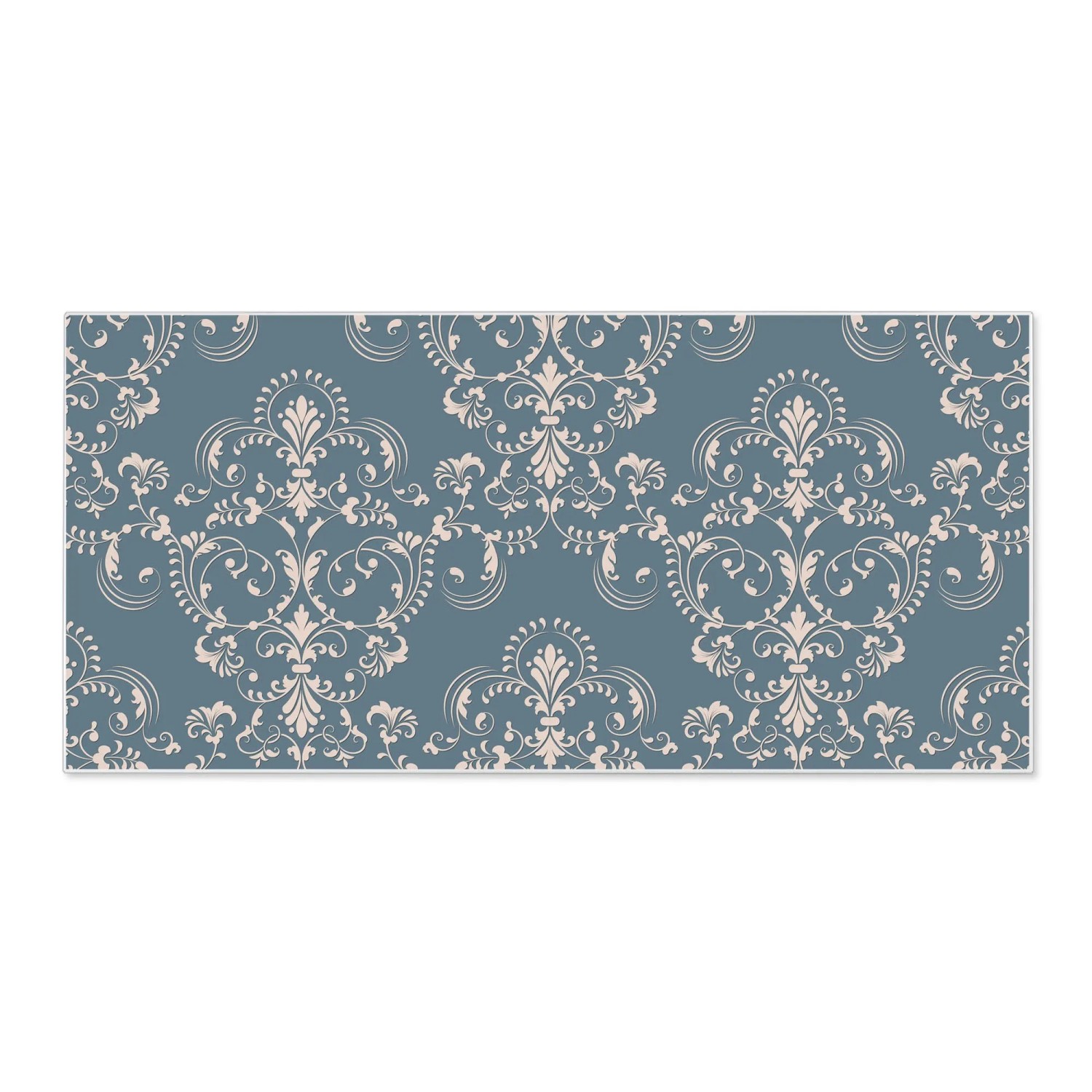 Banjado Magnettafel 78x37cm mit Royal Creme Blau Muster, eine dekorative Wanddekoration.