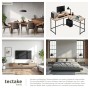 Tectake Eckschreibtisch Melrose im Industrial Style mit Holz und Stahl, Eiche Sonoma Optik.
