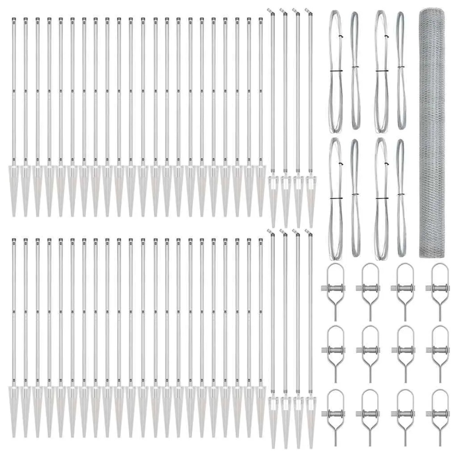 vidaXL Zaunpfosten Silber 100 x 1,5 m 25 mm Maschenweite Stahl 3353458 günstig online kaufen