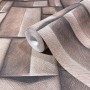 Rolle Marburg Vliestapete in Braun-Grau mit grafischer 3D-Optik. Moderne Wandgestaltung für Wohnräume.