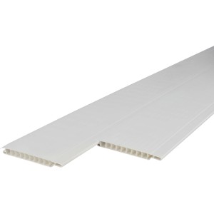 Weiße Kunststoffpaneele Duropan, 270 cm lang, für Wand- und Deckendekor.