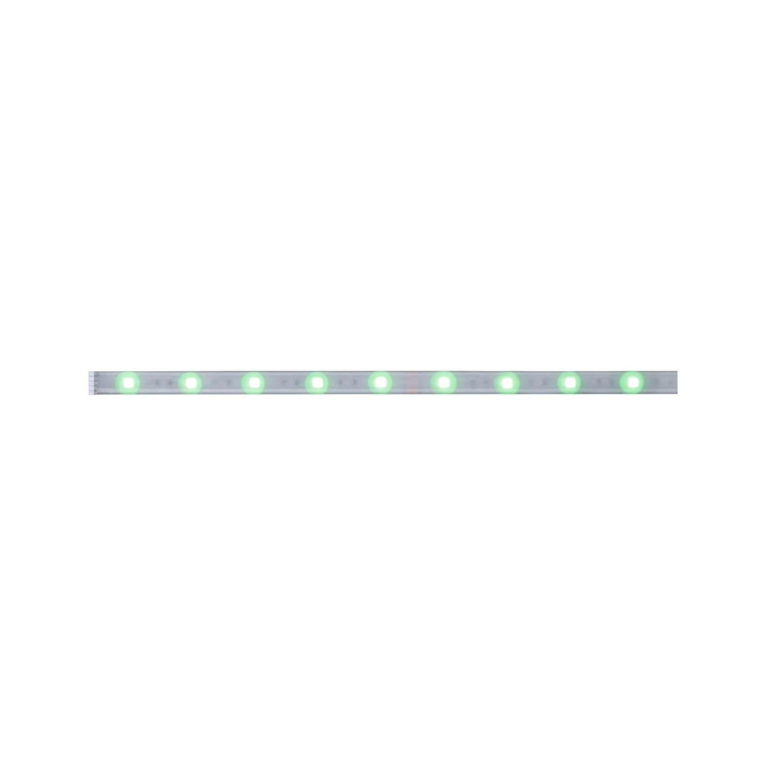 Paulmann MaxLED 250 RGBW LED-Stripe, 1m, silber, mit grünen LEDs.