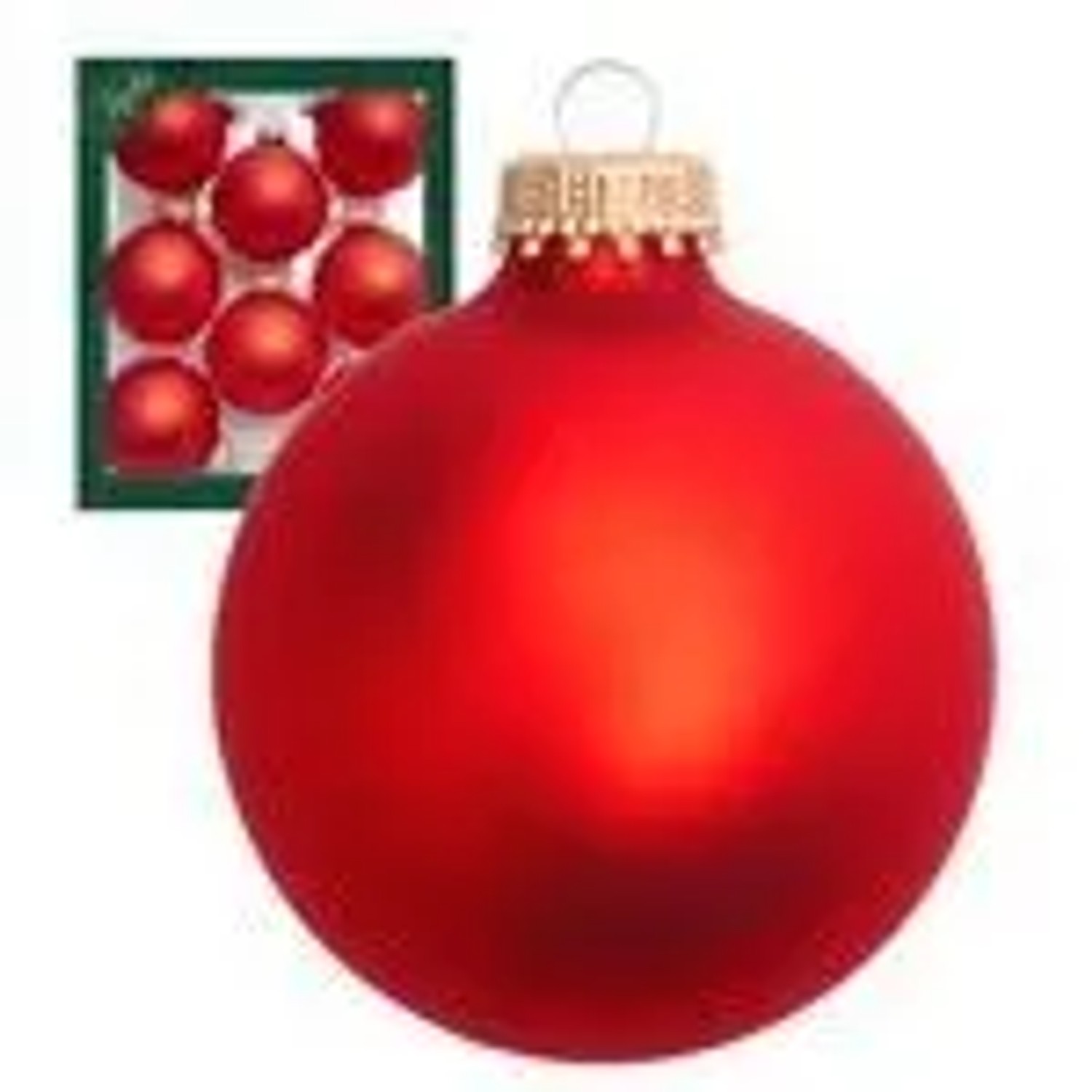 Krebs Glas Lauscha GmbH Christbaumkugeln Weihnachtskugeln Glas Ø 7 cm 8 Stück feuerrot matt