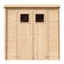 Timbela Gartenhaus M311 aus Holz, 2,22 m², mit Doppeltür und Fenstern. Ideal als Fahrradschuppen.