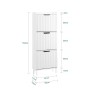 SoBuy Schuhkipper mit 3 Klappen Schuhschrank Schmal für Diele Flur FSR177-H-W_4