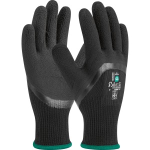 Gefütterte, schwarze LUX Winterhandschuhe Gr. 8 für optimalen Kälteschutz.