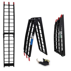 TRUTZHOLM klappbare Auffahrrampe, 180 cm, 340 kg Traglast, schwarz, für Autoanhänger.