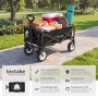 Tectake Bollerwagen Leon Faltbar Mit Bremsen und Gummierten Kunststoffrädern 91 x 53 50 x 101 cm Schwarz_2