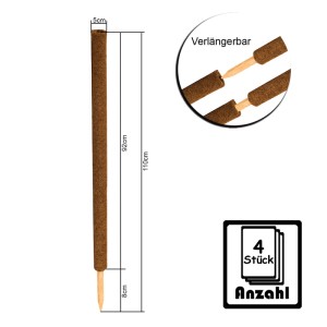 BigDean 4er Set Pflanzstäbe Kokos 110 Cm Monstera Rankhilfe Rankstäbe Pflanzenstäbe Kokosstäbe Verlängerbar