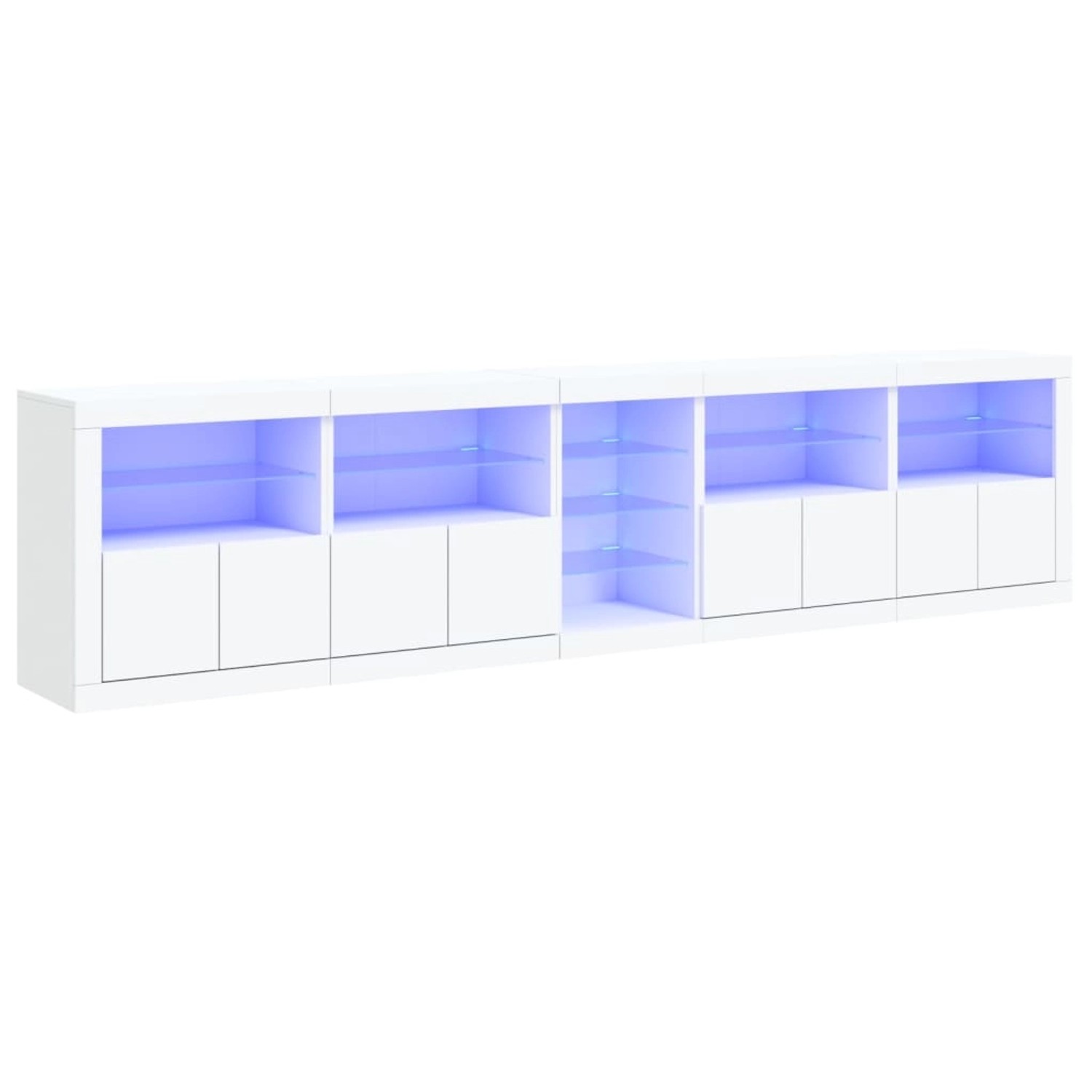 vidaXL Sideboard mit LED-Leuchten Weiß 283x37x67 cm 3209023 günstig online kaufen