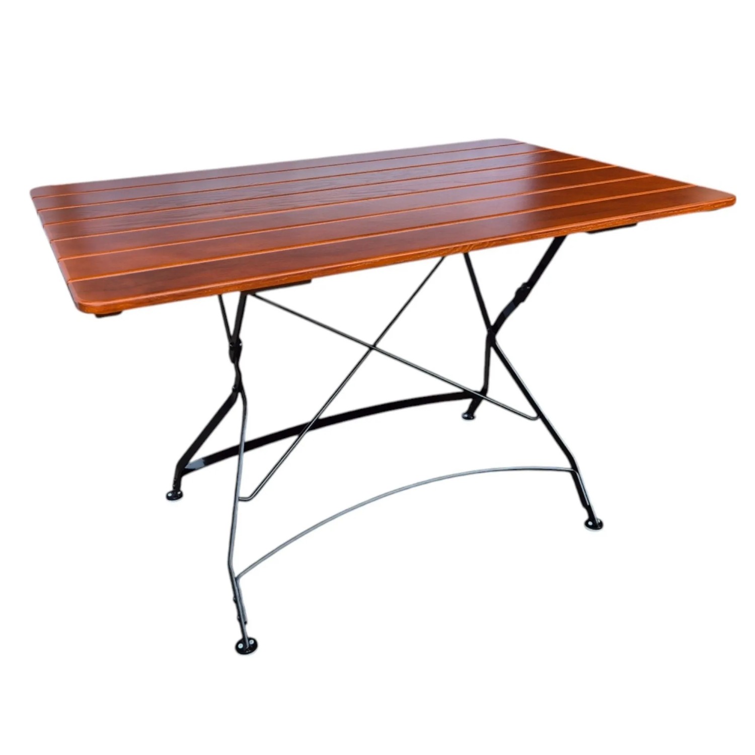 CHEFGASTRO Biergartentisch BAVARIA Made In Germany HxBxT 74x120x80cm Klappbar Wetterfest & UV-beständig Eschenholz Schwarz/Braun