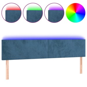 vidaXL LED Kopfteil Dunkelblau 200x5x78/88 cm Samt 3121402