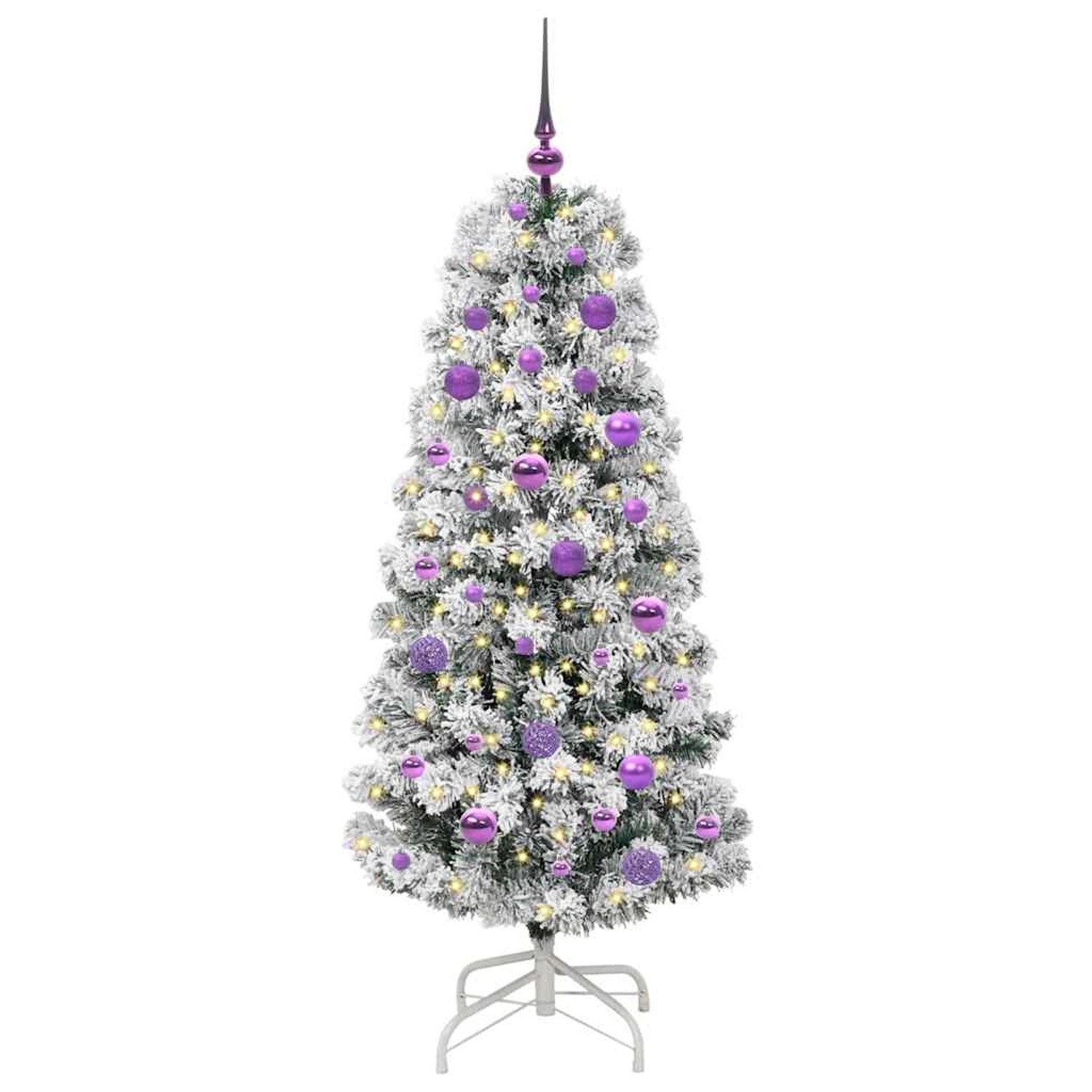 vidaXL Künstlicher Klappbarer Weihnachtsbaum Grün und Weiß 150 cm 3395592
