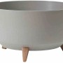 Grauer Siena Garden Pflanztopf Oslo, Ø 47 cm, mit Holzfaser-Anteil und Füßen.