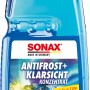 Sonax AntiFrost KlarSicht Konzentrat 1L Flasche, blauer Frostschutz für Scheibenwaschanlage.