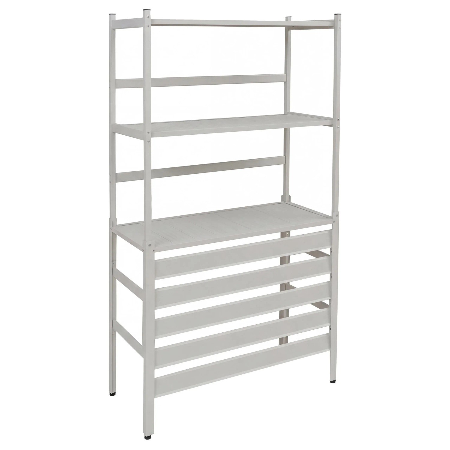 PROREGAL Aluminium Verkleidung Für Klimaanlage Wärmetauscher HxBxT 163x90x38cm Abdeckung Schutzgitter Regal Grau-Weiß