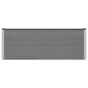 Schwarzes vidaXL Hochbeet aus WPC und Aluminium, 200 cm lang, für Garten und Terrasse. Robust und wetterbeständig.