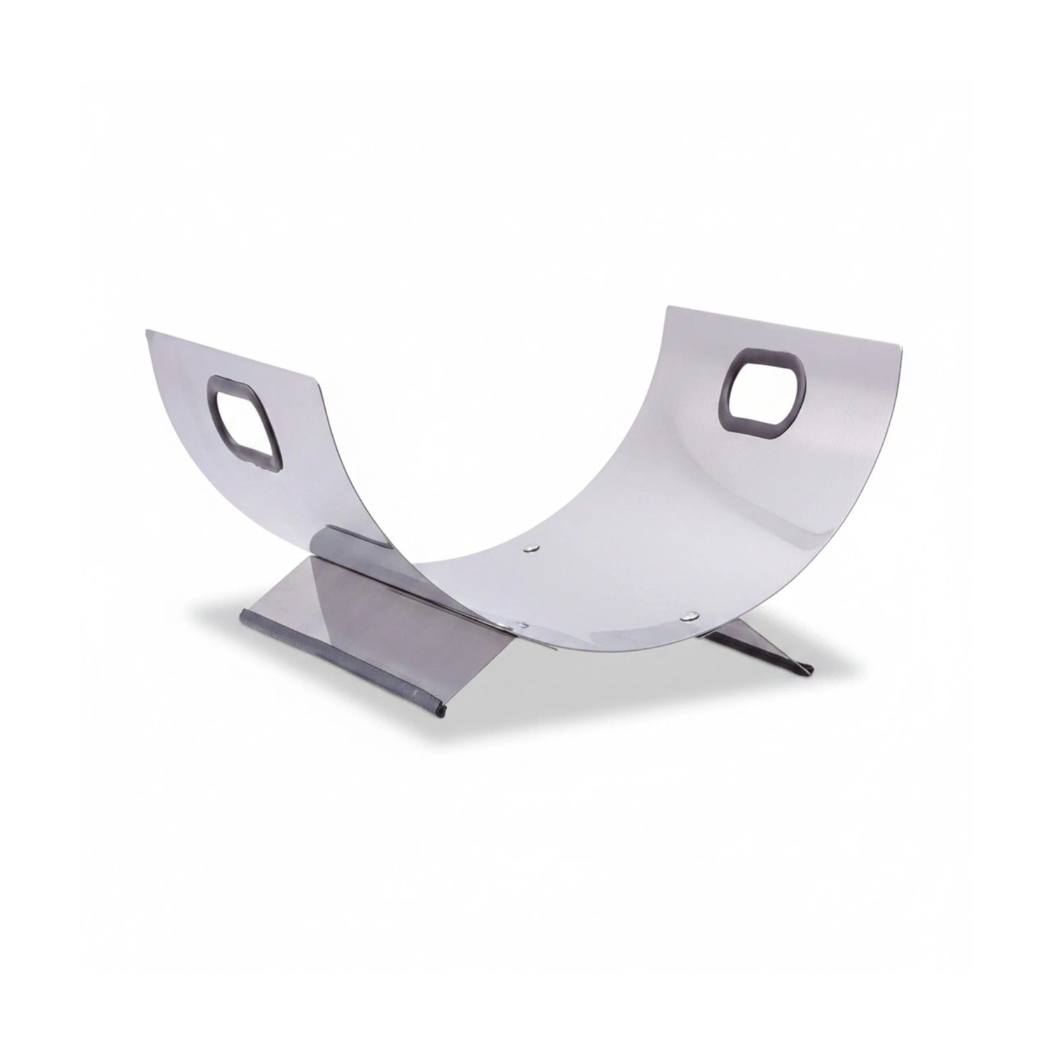 Relaxdays Kaminholzkorb Edelstahl Silber Robust 19 cm x 37 cm x 33 cm 1,8 kg