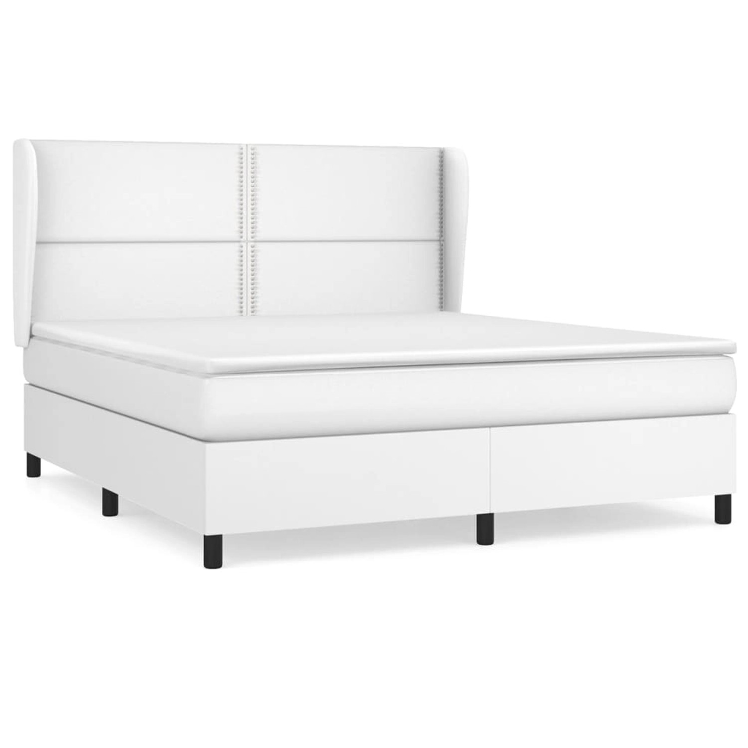 vidaXL Boxspringbett mit Matratze Weiß 160x200 cm Kunstleder1466715 günstig online kaufen