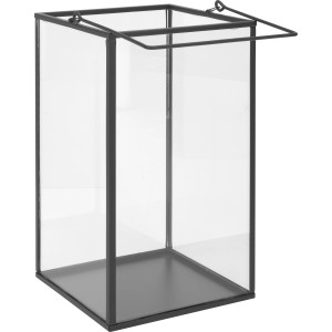 Transparente, schwarze Laterne Dark Wonder, 20x12x12 cm, für Innenräume.
