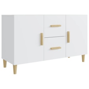 Weißes vidaXL Sideboard (100x36x60 cm) aus Holzwerkstoff mit 2 Türen und 2 Schubladen.