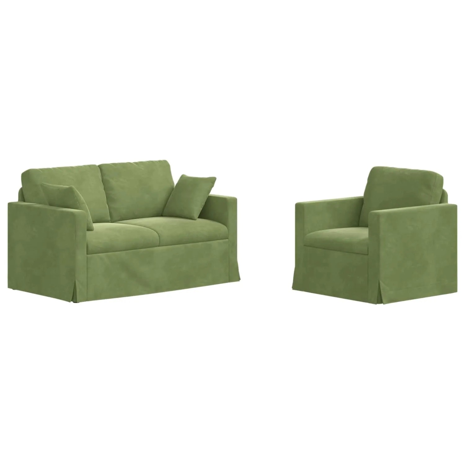 vidaXL Sofa Set 2-Tlg Hellgrün 138 x 78 x 80 cm Samt 3407510