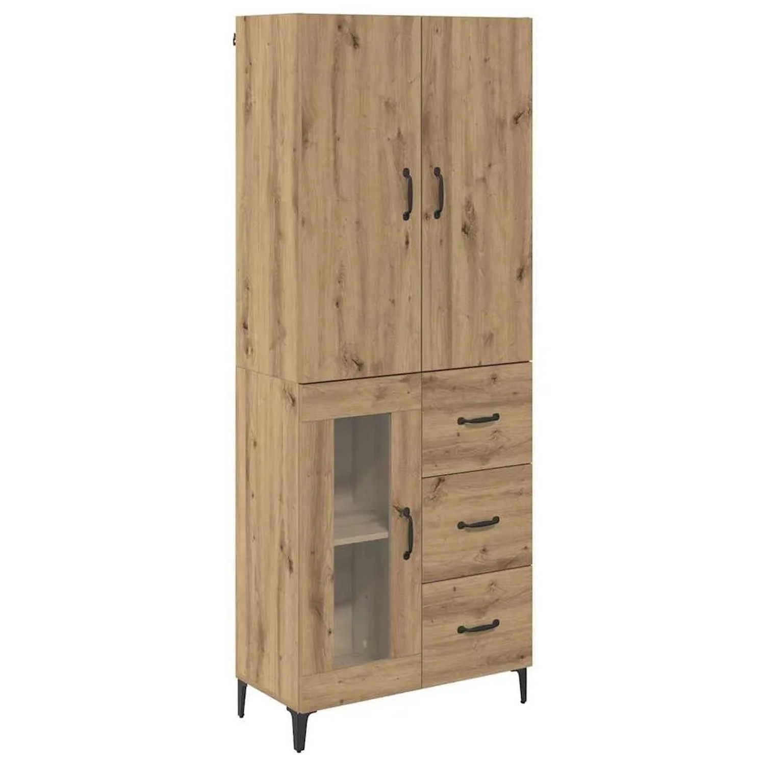vidaXL Highboard Wandmontiert Artisan-Eiche 69,5 x 34 x 180 cm Holzwerkstof günstig online kaufen