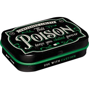 Nostalgic-Art Pillendose "Poison", 6x4x2cm, Metalldose für Bonbons oder Pillen, Geschenkidee.