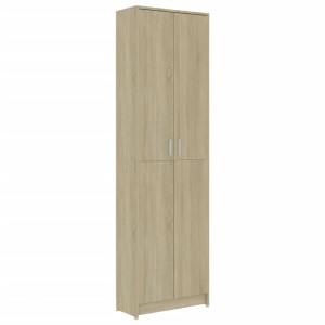 vidaXL Garderobenschrank Sonoma-Eiche, Holzwerkstoff, 55x25x189 cm, Schrank mit 4 Türen.