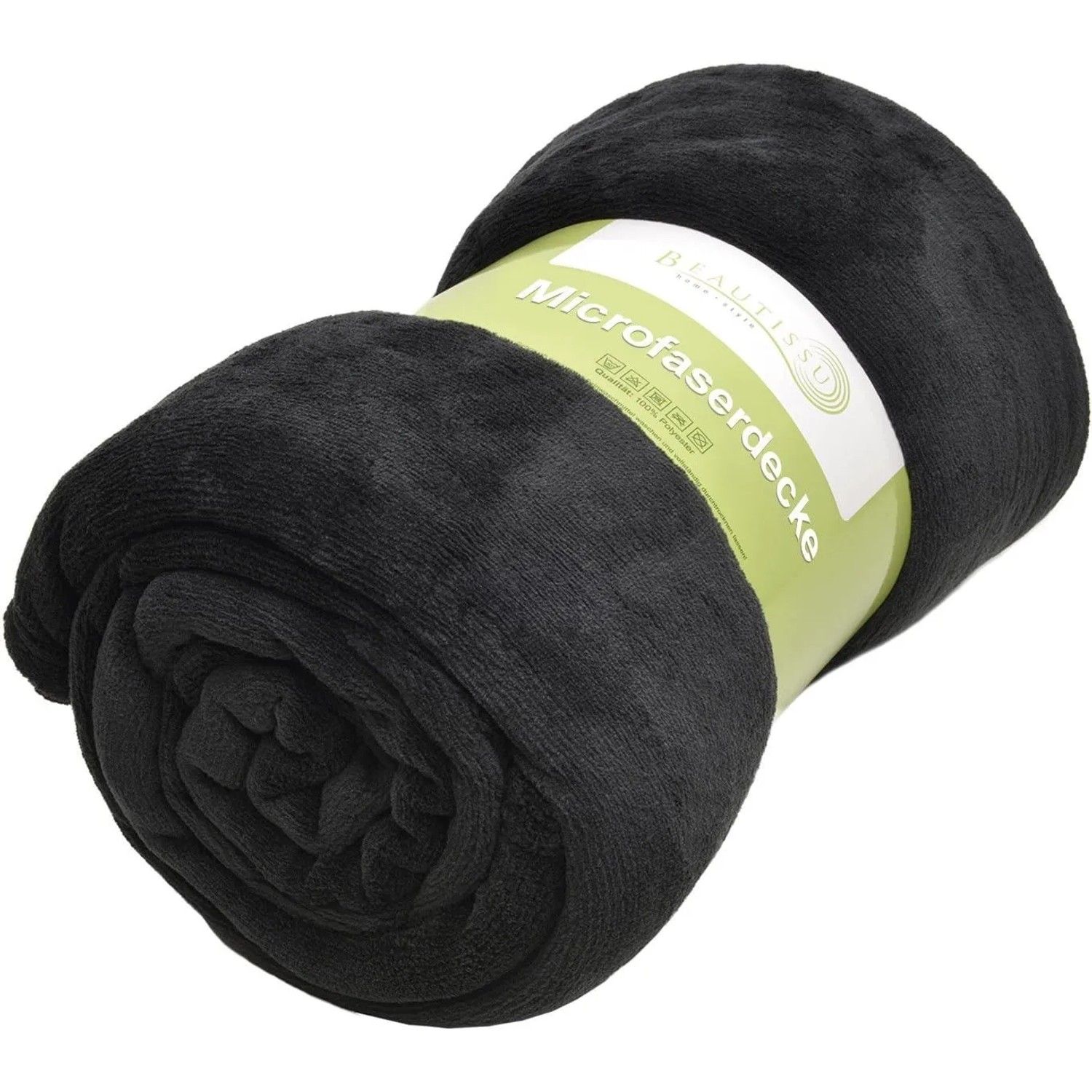 Beautissu Aurelia Decke 150x200cm Schwarz günstig online kaufen