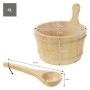 LuxeBath Saunazubehör Set 2 Teilig aus Massivem Kiefernholz Aufgusskübel und Schöpfkelle_6