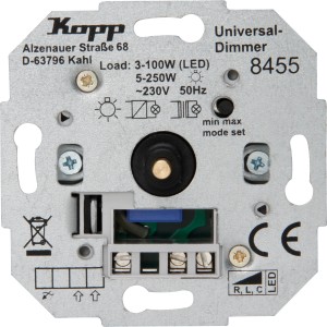 Kopp Universal Dimmer Sockel mit Nebenstelle für LED und Halogenlampen.