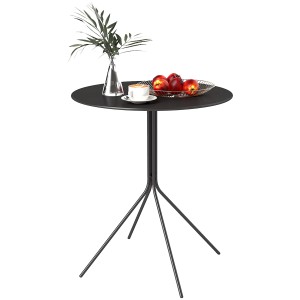 Outsunny Gartentisch Stahl 60 x 71H cm Schwarz