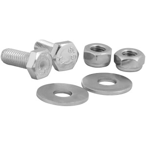 LAS Schraubensatz für Stützradhalter, verzinkter Stahl, Muttern und Unterlegscheiben.