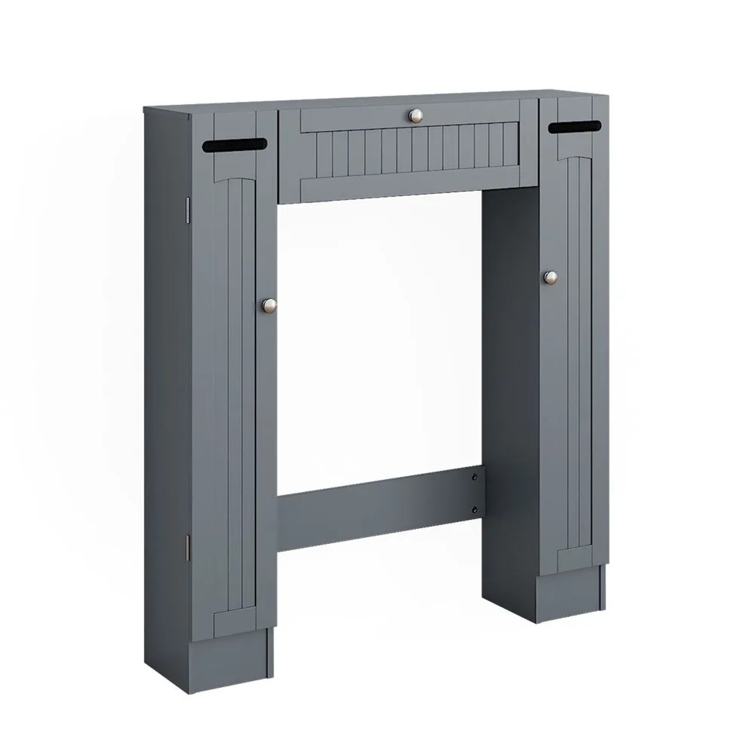 Vicco Toilettenschrank Bianco Grau 89 x 99 mit 2 Toilettenpapierspendern
