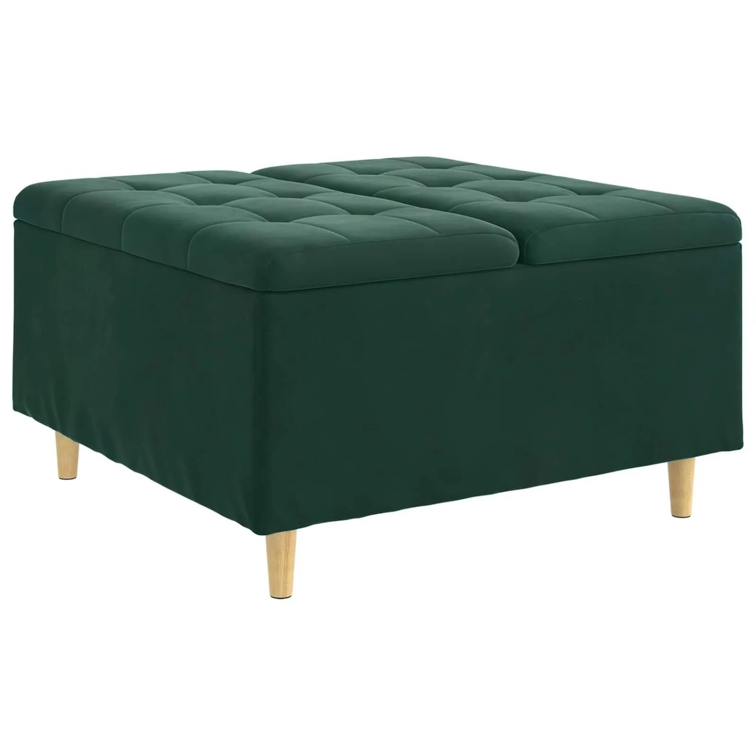 vidaXL Aufbewahrungsottomane Dunkelgrün 80 x 80 x 45 cm Samt 876842