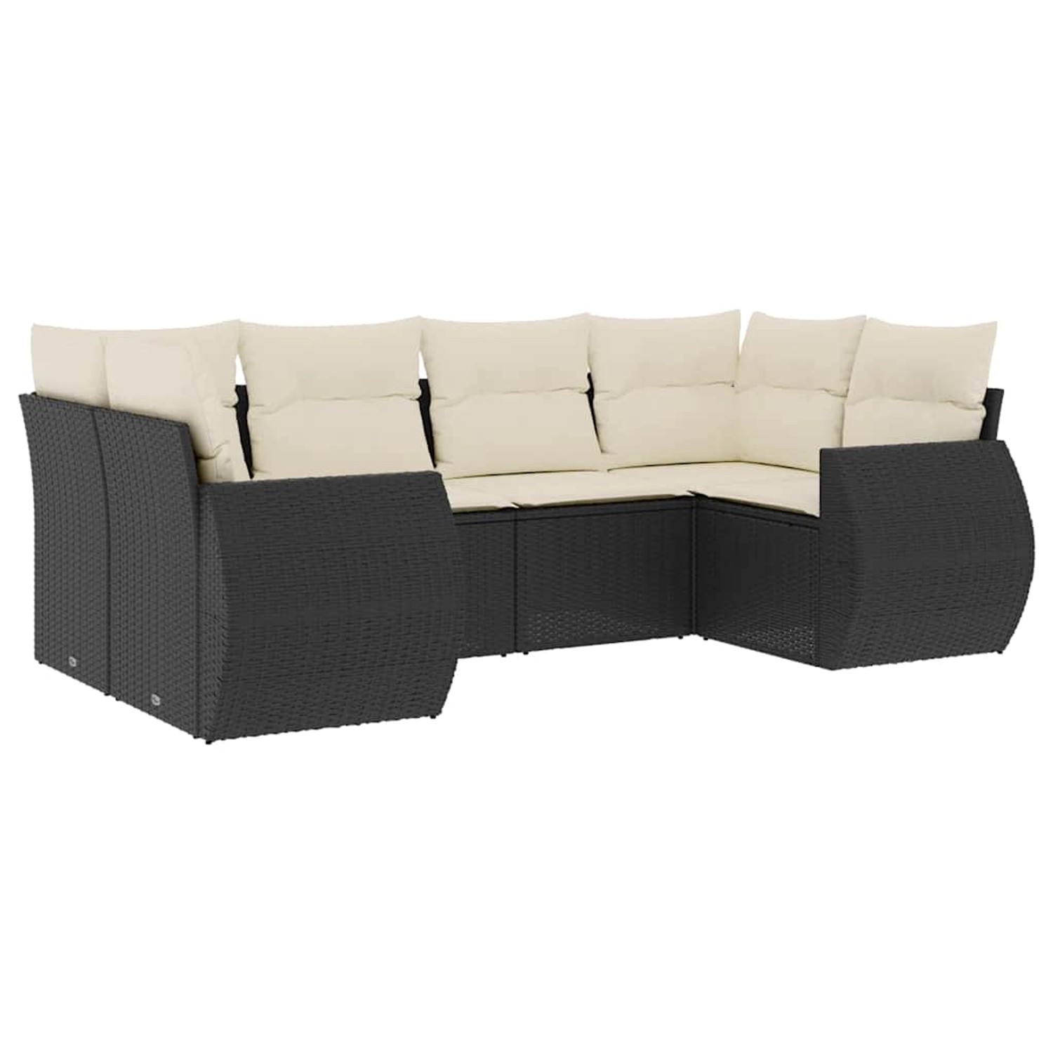 vidaXL 6-Tlg Garten-Sofagarnitur mit Kissen Schwarz Poly Rattan 3254113 günstig online kaufen