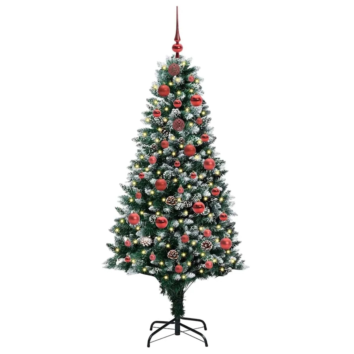 vidaXL Künstlicher Weihnachtsbaum mit 150 LEDs mit Ständer Grün 150 cm 3396251