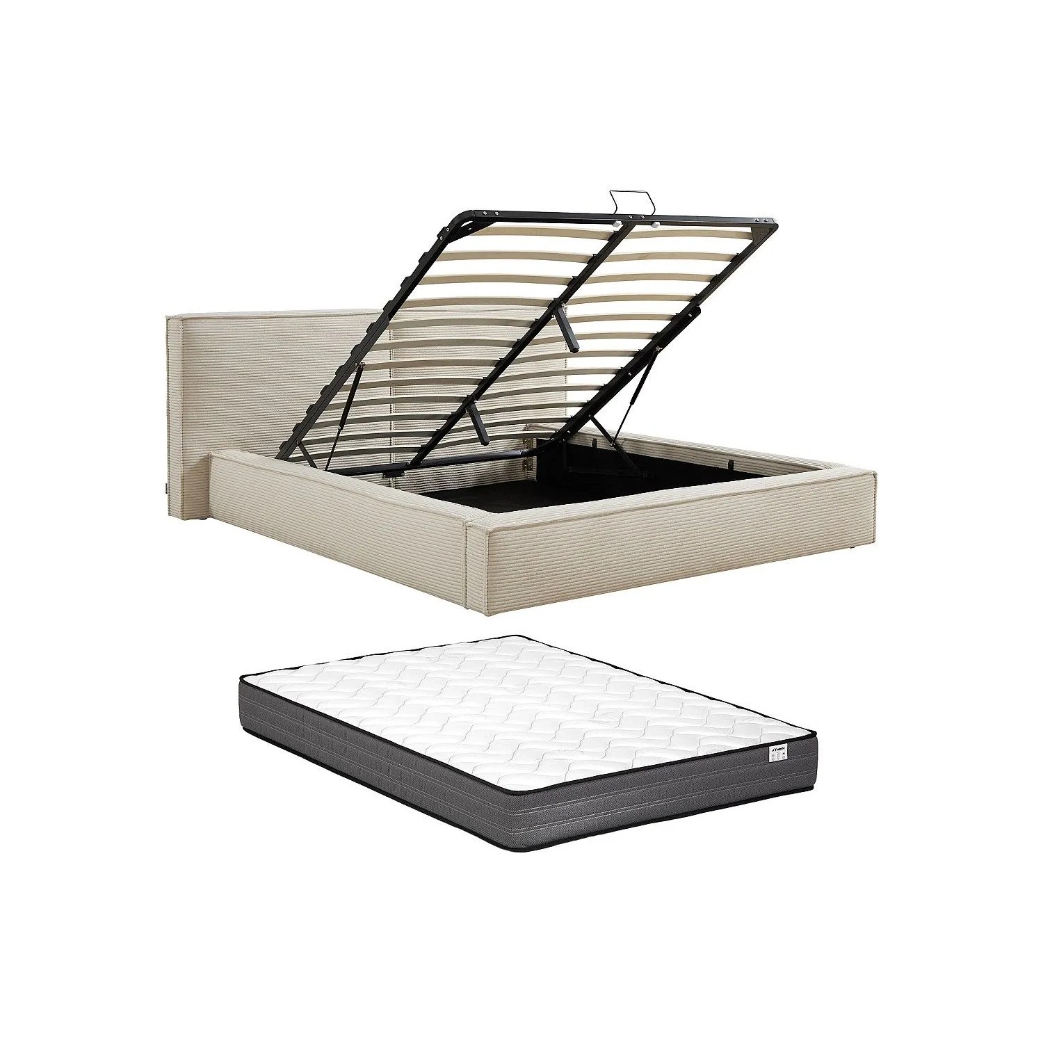 Vente-unique Bett Mit Bettkasten Taveso Beige 234 cm