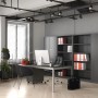 Jan Nowak Aktenschrank Anthrazit, hoher Stahl-Büroschrank mit abschließbaren Doppeltüren für Ordner im modernen Büro.