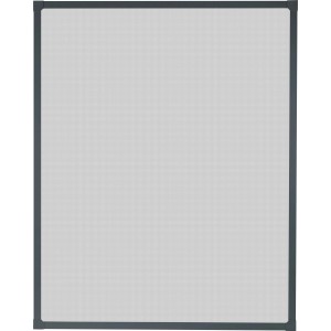 Anthrazitfarbener Insektenschutzrahmen aus Aluminium für Fenster, 80x100 cm.