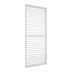 Weiße Ximax Lamellenwand aus Aluminium, 90 cm, für Pergola als Wind- und Sichtschutz.