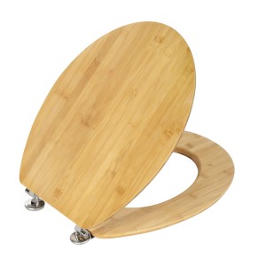 Wenko WC-Sitz Bambus aus Schichtholz mit Absenkautomatik und Wandpuffer.
